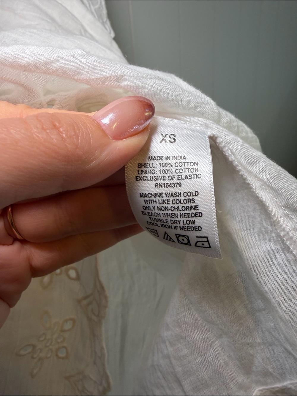 Aeropostale White Strapless Eyelet Tiered Mini Dress - Picture 8 of 8